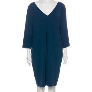St. John Blue Cocoon Crepe Dress